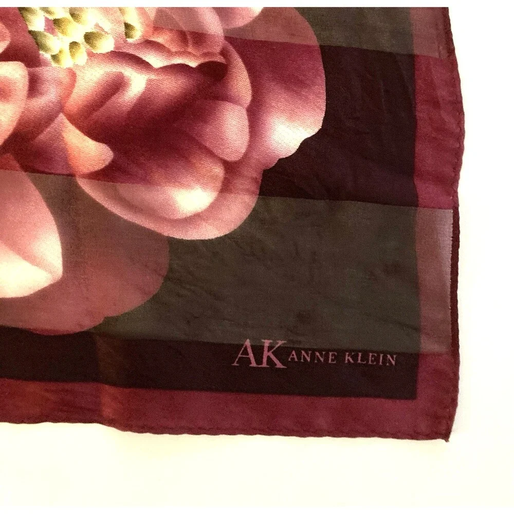 Anne Klein Vintage Silk Floral Scarf Square 20